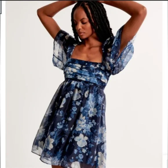 Abercrombie Emerson Blue Floral Mini Dress - Picture 4 of 4